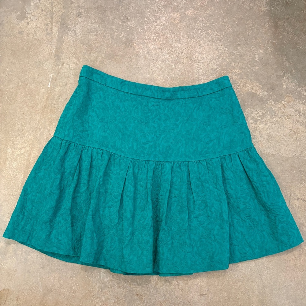 J.Crew Matelasse Drop Waist Skirt, Jacquard Green